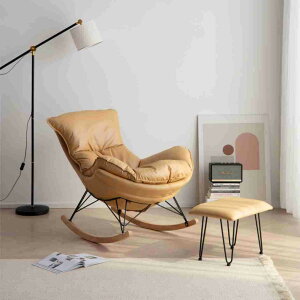 ロッキングチェア おしゃれ シングルソファー リラックス オットマン付き 室内 一人掛けリラックスチェア 揺れる椅子 幅80cm おしゃれ 北欧 モダン ハイバックチェア 天然木 リビングルーム