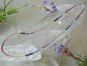 【クーポンで10%OFF】ピンク ブルー イエロー サファイア ネックレス 金具 シルバー925 9月 誕生石 SFPB-9