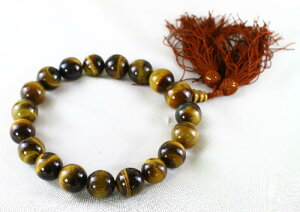 【クーポンで10%OFF】タイガーアイ 御数珠 Tiger's eye 虎目石 虎眼石 ジュエリー アクセサリー 天然石 鉱物 1点もの 現品撮影 OJJ-100