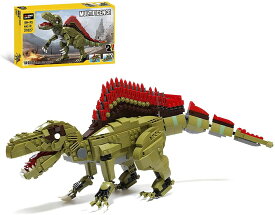 ブロックセット 恐竜おもちゃ ブロック 変形ビルディングブロック バラエティ恐竜ビルディングブロック2in1スピノサウルス 恐竜+船