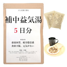 補中益気湯 5日分(5包) 煎じ薬 補中 ほちゅうえっきとう ホチュウエッキトウ 虚弱体質 疲労倦怠感 食欲不振 体力虚弱 元気がない 胃腸の衰え 漢方薬 胃 元気 薬局製剤 漢方
