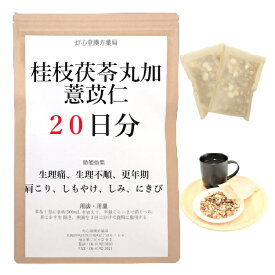 桂枝茯苓丸加よく苡仁 20日分(20包) 煎じ薬 漢方薬 湿疹 ニキビ 薬 生理不順 更年期 肩こり しもやけ しみ にきび 漢方 のぼせ 肩凝り かたこり せんじ薬 お薬 ケイシブクリョウガンカヨクイニン けいしぶくりょうがんかよくいにん