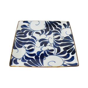 波佐見焼 Karakusa 角プレート大 大皿 パスタ 四角 うつわ はさみ焼 お皿 通販 楽天 モダン 送料無料