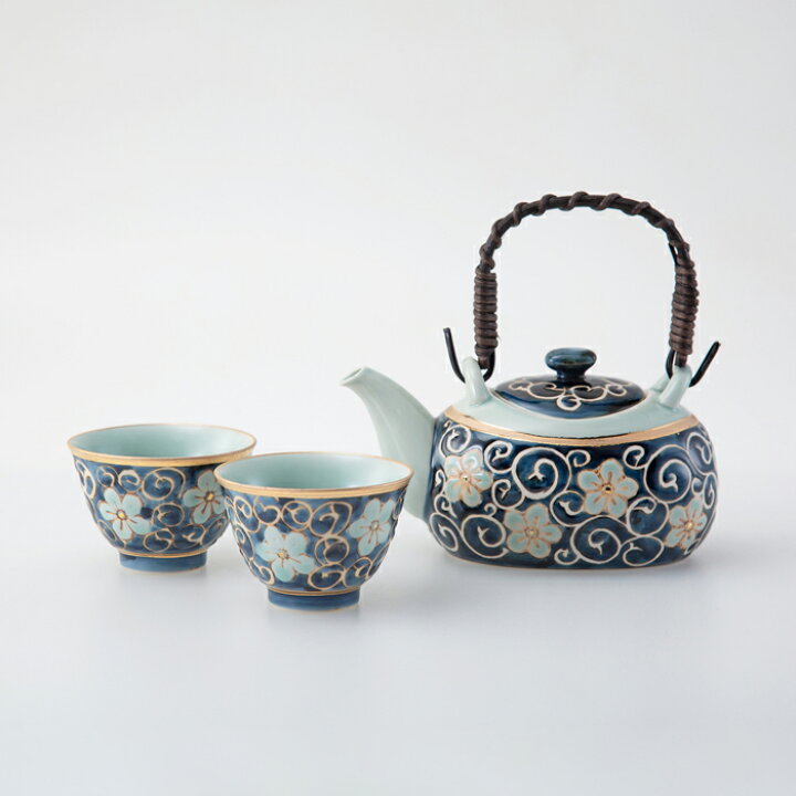 楽天市場】波佐見焼 唐草桔梗 一服茶器セット 陶器の茶こし付き 長崎県 