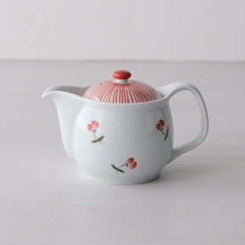 波佐見焼 風花 SSポットU 赤 Φ10×10.5cm 375ml 約330g SS茶こし付き スーパーステンレス網茶こし付き 磁器 レッド お茶 ティーポット 紅茶 ハーブティー 緑茶 HASAMI おしゃれ