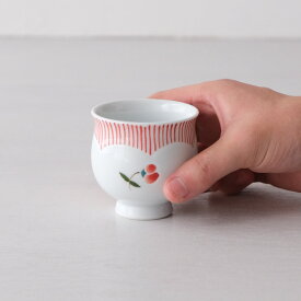 【在庫限り】波佐見焼 風花 姫湯呑 赤 Φ6.5×高さ6.5cm 125ml 約90g 磁器 レッド 湯呑 子供用食器 電子レンジ使用可 食洗機使用可 HASAMI おしゃれ