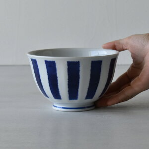 波佐見焼 indigo aidama【藍玉】面取軽量お好み丼 藍染十草 Φ13.5×高さ8.5cm 約600ml 小さめ丼 どんぶり うつわ 和食器 磁器 丈夫 インディゴアイダマ はさみ焼 みくら HASAMI おしゃれ
