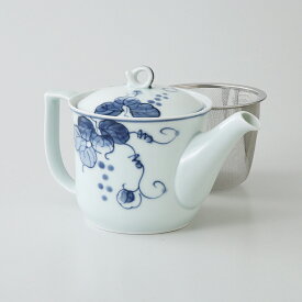 ステンレス網茶こし付きのポット型急須　平成ぶどう 長崎県産 波佐見焼（はさみやき）お茶 緑茶 おもてなし 法人 会社 事務所　オフィス 来客 接客 応接 茶器 有田焼としても流通 HASAMI おしゃれ