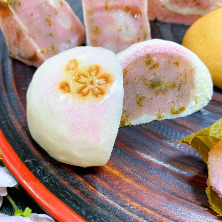 楽天市場 お花見 桜 春 和菓子 桜饅頭 まんじゅう 桜餡 桜塩漬け 桜葉ミンチ お家でお花見パーティー 富士の巻狩り 藤太郎