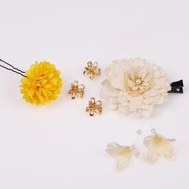和装髪飾り 七五三 成人式 花 大人子供兼用 レディース ドライフラワー 浴衣 袴 振袖 前撮り 卒業式 結婚式 ブライダル お正月 ギフト 専用ケース付
