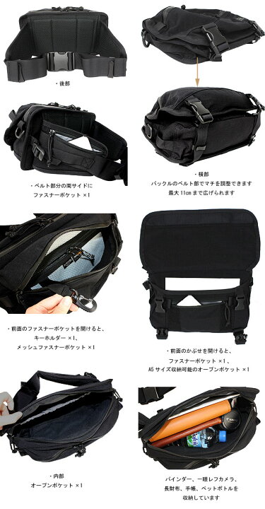 PORTER ポーター クランカーズ ボディバッグ ブラック 止水ファスナー 