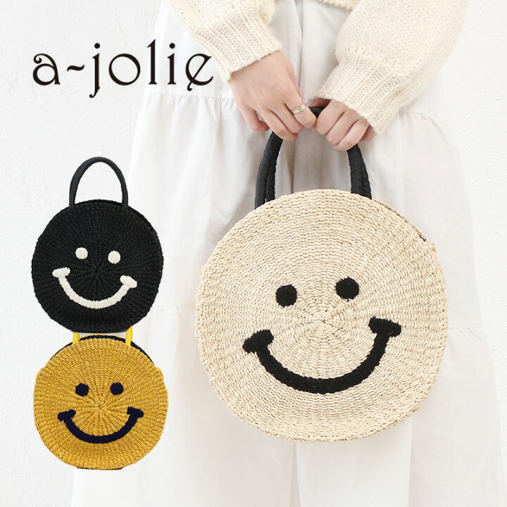 おまけ付き? a-jolie アジョリー/スマイルかごバッグ ニコちゃん  