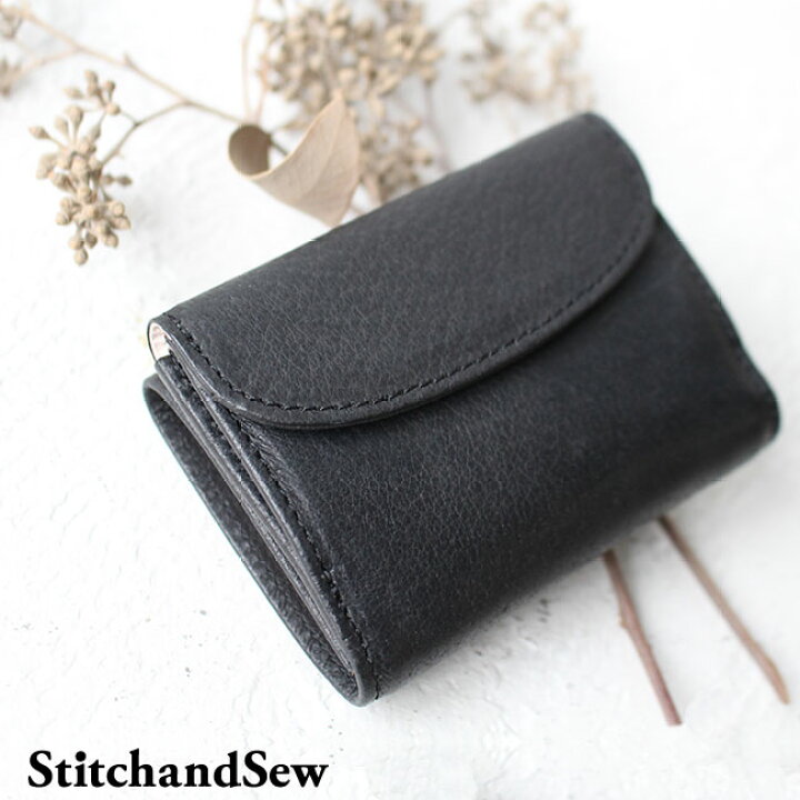 楽天市場 ステッチアンドソー 財布 三つ折り財布 小さい財布 フラップ式 ウォレット Stitchandsew Tf10 ブランド スティッチアンドソー ヌメ革 本革 豚革 メンズ レディース カバンの店 東西南北屋