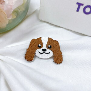 ワッペン アイロン キャバリア 【1000円以上購入送料無】 刺繍 アップリケ 犬 動物 ハンドメイド 入園 入学 幼稚園 保育園 ハンドメイド 男の子 女の子 大人向け 先生