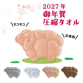 ひつじ 御年賀 挨拶 干支 未 ひつじ プチギフト タオル 雑貨 500円 個包装 感謝 縁起 ありがとう 景品 記念品 粗品 賞品 参加賞 大会 二次会 御礼 ノベルティ ユニーク 面白 圧縮 かわいい 御年賀ひつじ型タオル 圧縮タオル【8個までメール便対応】