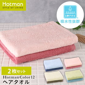 公式ホットマン 1秒タオル 2枚セット ホットマンカラー12 ヘアタオル 38×99cm 日本製 | Hotman 定番 人気 ギフト まとめ買い セット ロング ヘアドライ 速乾 吸水 髪 家族 アソート 一秒タオル