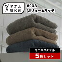\出店記念/2点で3%OFF【タオル研究所】ミニバスタオル ビッグフェイスタオル #003 ボリュームリッチ 厚手 5枚セット …