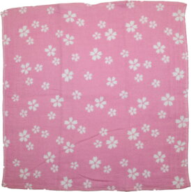 【日本製】小桜ガーゼ小紋柄　ハンカチ（ハンドタオル） 小桜（さくら）【6枚までネコポス便OK】