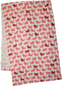 【日本製】小桜ガーゼ小紋柄　手拭い（フェイスタオル）　ねこ尽くし（桃花）【2枚までネコポス便OK】