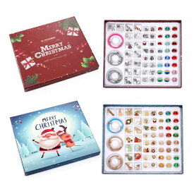 DIY アクセサリー クリスマス 子供 合金 ビーズ ドロップオイル クリスマスオーナメント 手作り キット ブルー レッド