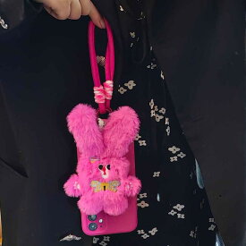 キーホルダー レディース かわいい ウサギ ぬいぐるみ 取り外し可能 携帯ストラップ スマホ 落下防止 短い ロープ 紛失防止 飾り おしゃれ アクセサリー ピンク ブラウン