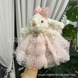 キーホルダー レディース バニー ウサギ ぬいぐるみ バッグ ペンダント かわいい 人形 豪華 手編み ロープ