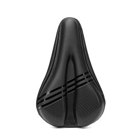 自転車用サドル レザー シリコン マウンテンバイク 防水 鞍 座席カバー ブラック 衝撃吸収 ゲル