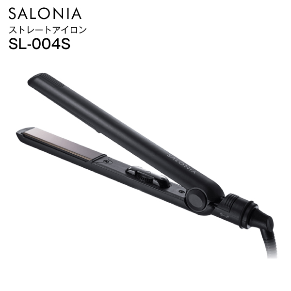 SL004Sヘアアイロン初心者にもおすすめのサイズ感なめらかで耐久性の良い仕様で しっかりとしたスタイリング 送料無料 サロニア SALONIA プレゼント ストレートヘアアイロン 爆買いセール ダブルイオン 24mm ストレートアイロン BASIC STRAIGHTENER SL-004S ブラック BLACK