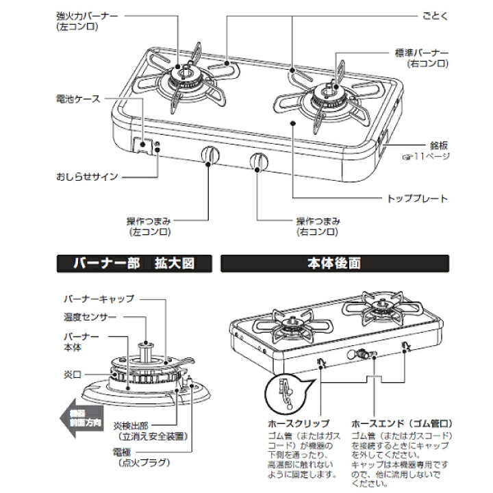 楽天市場】パロマ 都市ガス専用 ガステーブル テーブルコンロ 