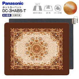 DC-3HAB5-T パナソニック ホットカーペット 電気カーペット 3畳用 本体 DC-3HA カバー 高級 カービングマイヤー編み 着せ替えカーペット セットタイプ DC-3HAB5(T) 切タイマー 省エネモード ダニ対策 暖房 【RCP】 PANASONIC DC3HAB5T