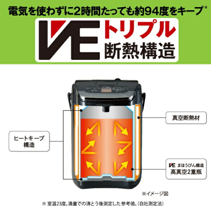 楽天市場】PIG-H300K タイガー 電気ポット 3L 蒸気レス VE電気まほうび  