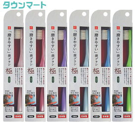 【6本まとめ買い】磨きやすい歯ブラシ 極 ふつう LT-51 （アソートカラー）（しっかり磨ける 使いやすいデザイン まとめ買いでお得）