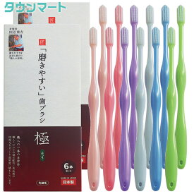 【12本まとめ買い】磨きやすい歯ブラシ 極 ふつう LT-53 6本組×2個（アソートカラー）（しっかり磨ける 磨きやすいデザイン まとめ買いでお得）