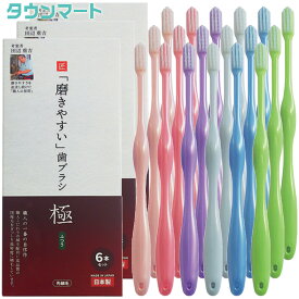 【18本まとめ買い】磨きやすい歯ブラシ 極 ふつう LT-53 6本組×3個（アソートカラー）（しっかり磨ける 磨きやすいデザイン まとめ買いでお得）