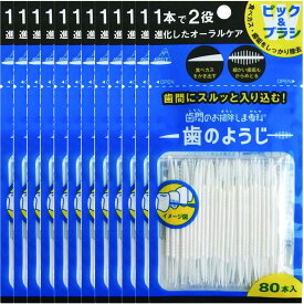 【P10倍 5/23 20:00~5/27 1:59※要エントリー】【12個まとめ買い】アヌシ 歯間のお掃除しま専科 歯のようじ OB-807 80本入 ×12個