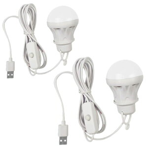 Sugarello USB�d�� LED�Ɩ� USB LED���C�g �X�C�b�`�t�� �d���^ 3W �����F 2.4m�R�[�h �x�b�h�����v �f�X�N���C�g �L�����v���C�g �Ԓ������C�g �ً}���C�g 2�Z�b�g