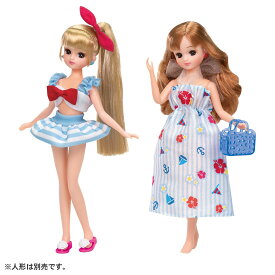 リカちゃん 服 LW-13 マリンワンピ&セーラー水着セット | おもちゃ 女の子 洋服 ドレス 3歳 玩具 おすすめ