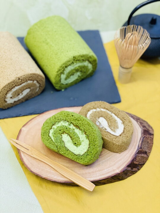 楽天市場 袋なし Fujiokaen 抹茶ロールケーキ ほうじ茶ロールケーキ 冷凍 贈り物 北陸 富山 緑茶 お茶 お取り寄せ のし可 とやマルシェ