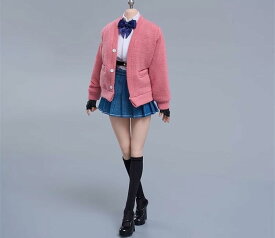 cdtoys cd062 1/6 フィギュア衣装 女子高生 JK制服 カーディガン セーラー服 ストッキング 靴 セット ピンク ※ヘッド・素体別売