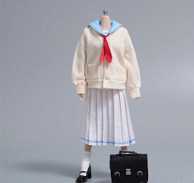1/6スケール フィギュア cdtoys CD094 美人女子高生JK 学院風ワンピースニットカーディガン学生セーラー服とバックと靴セット、B