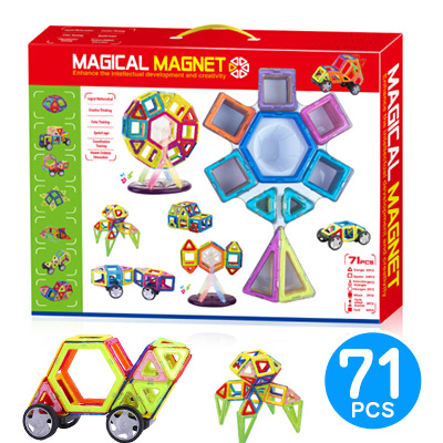 マグ・マジカル マグネット71ピース 魔法のマグネット　スーパーパワーマグネット 立体ブロック マグプレイヤー【宅配便】 | ToyBlock