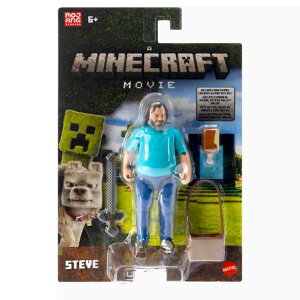 �}�C���N���t�g�E�U�E���[�r�[ �}�e�� 4�C���` �A�N�V�����t�B�M���A �X�e�B�[�u A MINECRAFT MOVIE 2025 MATTEL 4' ACTION FIGURE STEVE