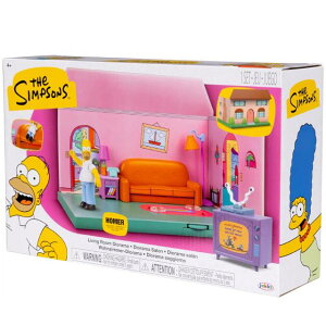 �U�E�V���v�\���Y �W���b�N�X�p�V�t�B�b�N 2.5�C���` �A�N�V�����t�B�M���A �n�E�X ���r���O���[�� �W�I���} �v���C�Z�b�g THE SIMPSONS JAKKS PACIFIC HOUSE LIVING ROOM DIORAMA PLAYSET