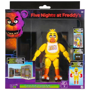 FNAF �t�@�C�u�E�i�C�c�E�A�b�g�E�t���f�B�[�Y �W���Y�E�F�A �W�����v�E�X�P�A�[ 5�C���` �A�N�V�����t�B�M���A �v���C�Z�b�g �`�J with �I�t�B�X FIVE NIGHTS AT FREDDY'S JAZWARES JUMP-SCARE Playset CHICA WI