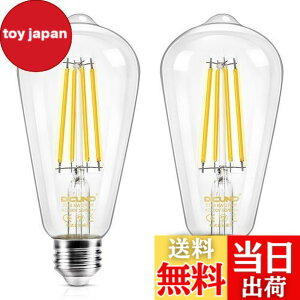 �y���������zDiCUNO LED�d�� E26���� 60W�`���� 6W �d���F �G�W�\���d�� 700lm 2700K �t�B�������g�d�� �N���A�^�C�v �S���� ���g�� ST64 �������Ή� 2��