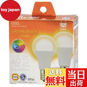 �y���������z�I�[���d�@ LED�d�����` E17 60�`����/60W���� �d���F Ra93�����F �����Ή� �f�M�ގ{�H���Ή� �~�j�N���v�g���` 2�� LDA6L-G-E17 RA 2P 06-5566 OHM