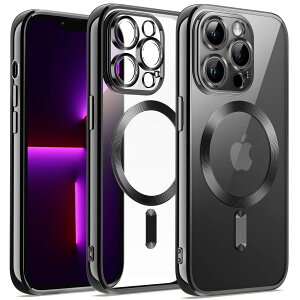 yzJETech iPhone13ProMax (13 Pro Max 6.7C`p) \tgNAP[X JYSی MagSafeCX[dΉ ϏՌ dCbLTPUJo[ (ubN)