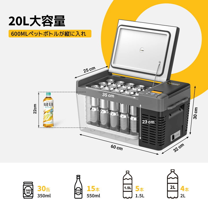 楽天市場】【送料無料】BougeRV ポータブル冷蔵庫 車載冷蔵庫 20L -22 