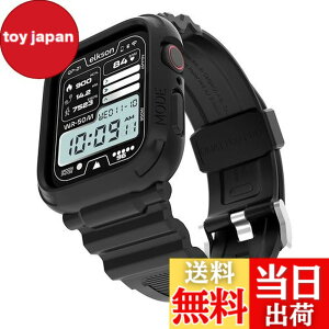 �y���������z[elkson] �A�b�v���E�H�b�` �o���h Apple Watch 45mm 44mm �o���p�[�P�[�X�t�� ���ȃ����Y�o���h Apple Watch SE2 iWatch Series 9 8 7 6 5 4�p, Quattro Pro Series �X�|�[�c�~���^���[�ی�P�[�X �v��