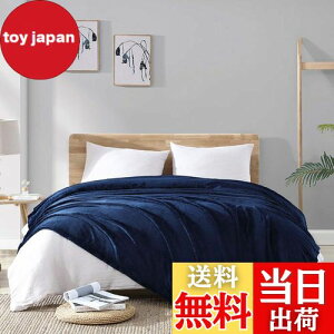 【送料無料】Hansleep 毛布 ダブル 夏用 ブランケット 大きめ 180x200cm 大判 マイクロファイバー 柔らかく 肌触り フランネル 洗える 軽量 静電防止 四季適用 (180x200,ネービー)